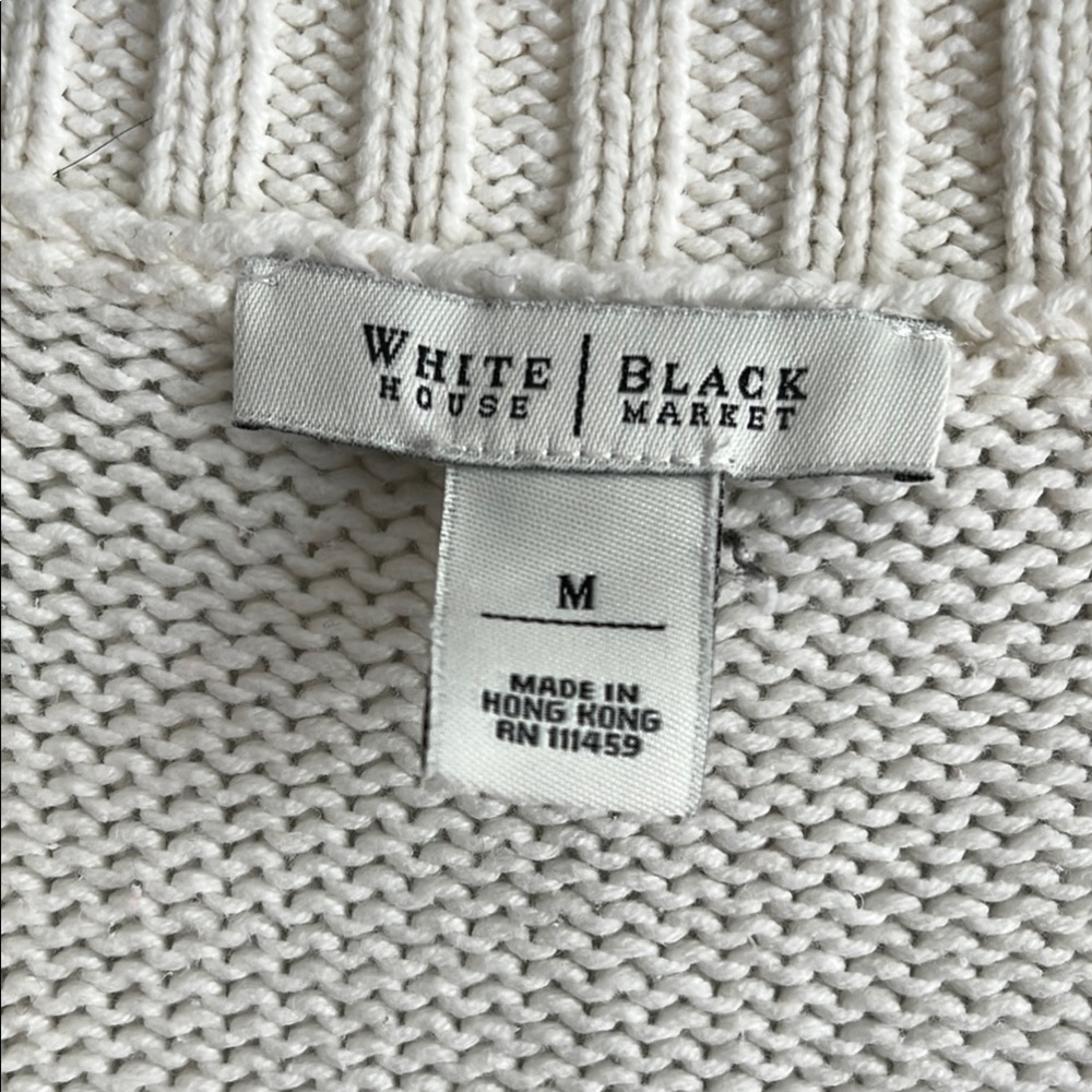 White and black Three Dots White Cozy Knit Cardigan - Picture 3 of 5